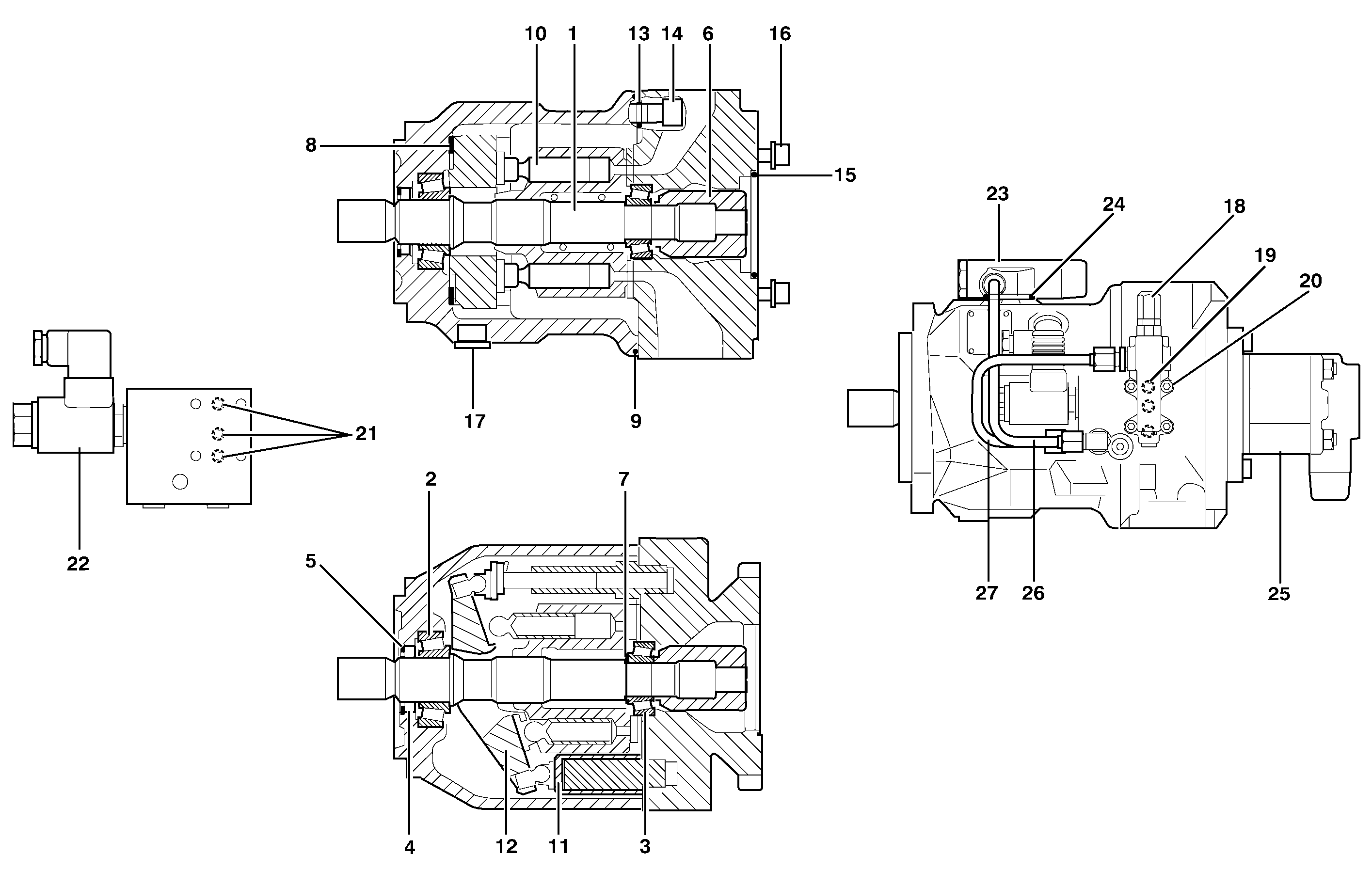 Hydraulic Pump VOE11147621 11147621 for VOLVO L50 Loader