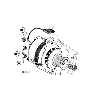 Alternator RE501634 RE506196 AT173624 Fits John Deere 4045D 4045T