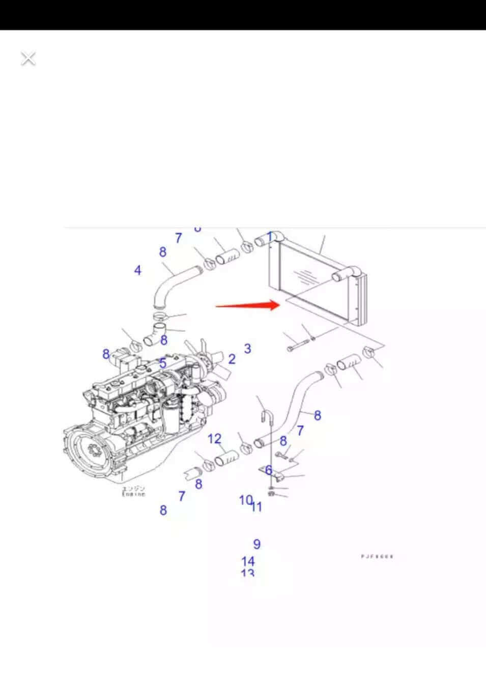 After Cooler 6156-61-5100 for LoaderWA380-5 WA400-5 WA430-6