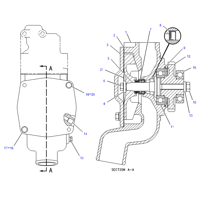 Water Pump 172-7767 for Caterpillar 3304 3306, 2W8001, E330B