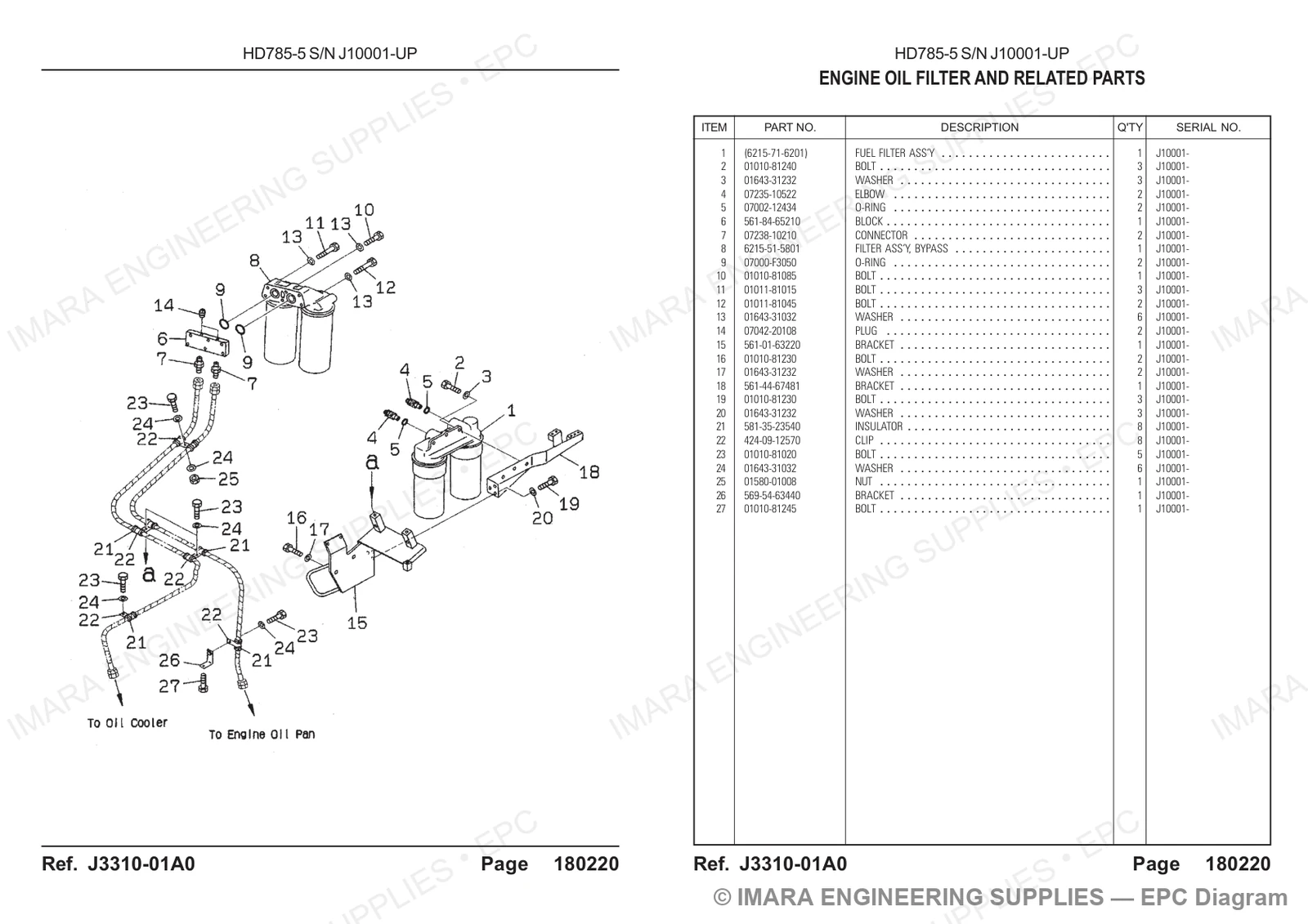 Komatsu HD785-5 Parts Diagram