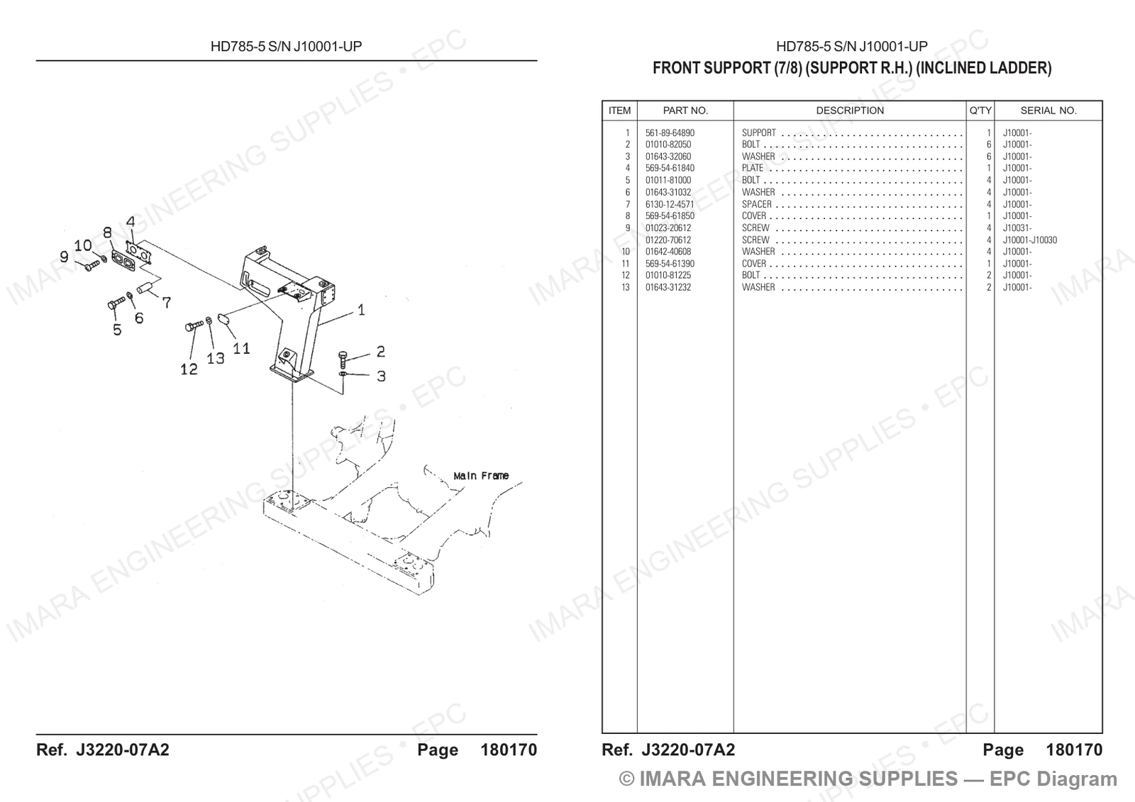 Komatsu HD785-5 Parts Diagram