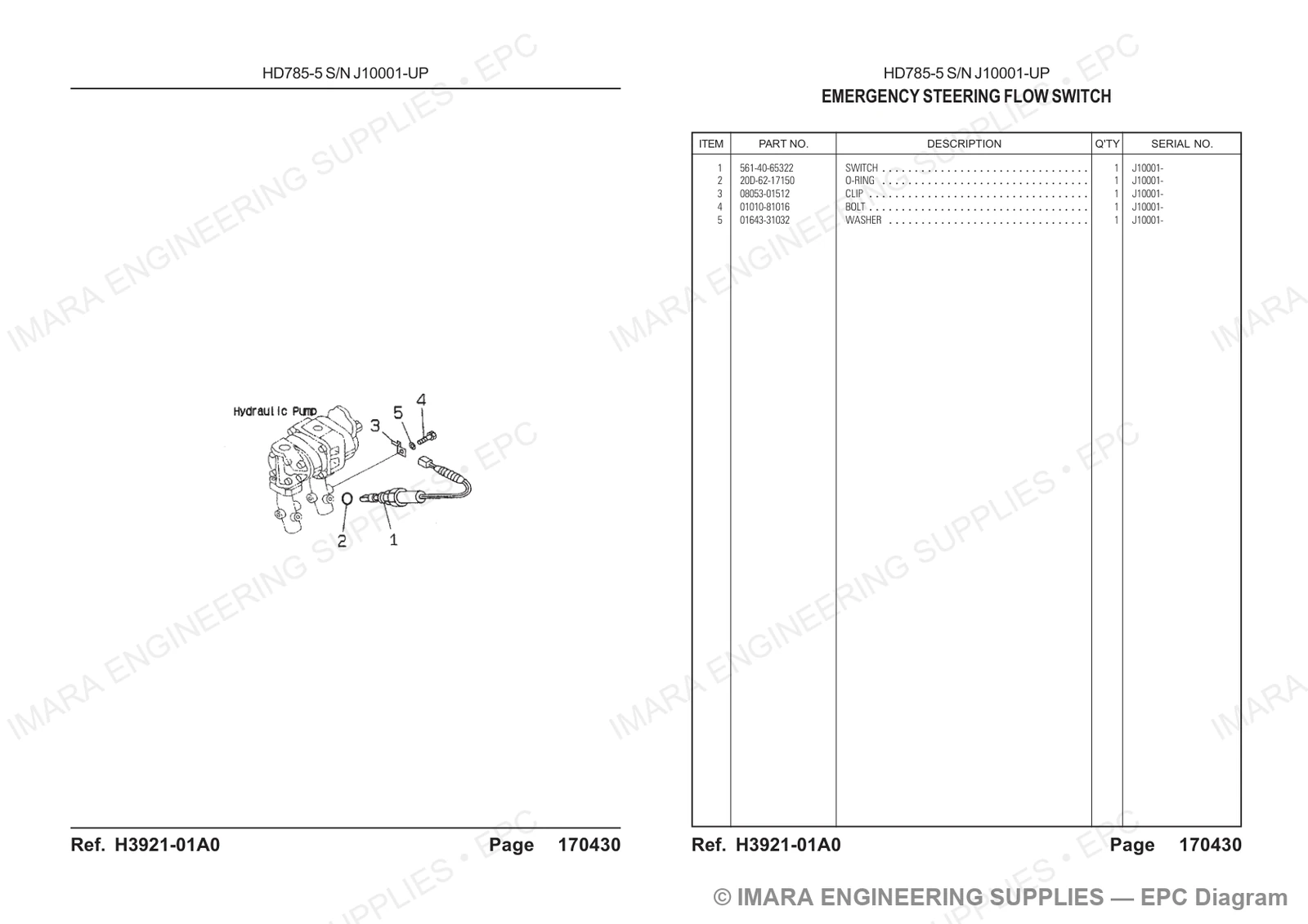 Komatsu HD785-5 Parts Diagram