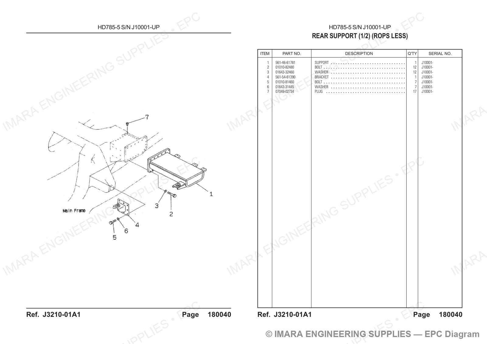 Komatsu HD785-5 Parts Diagram