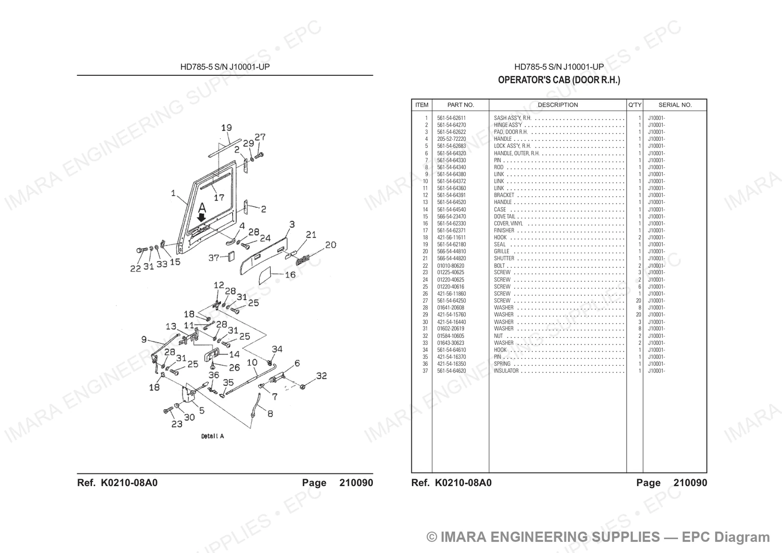 Komatsu HD785-5 Parts Diagram