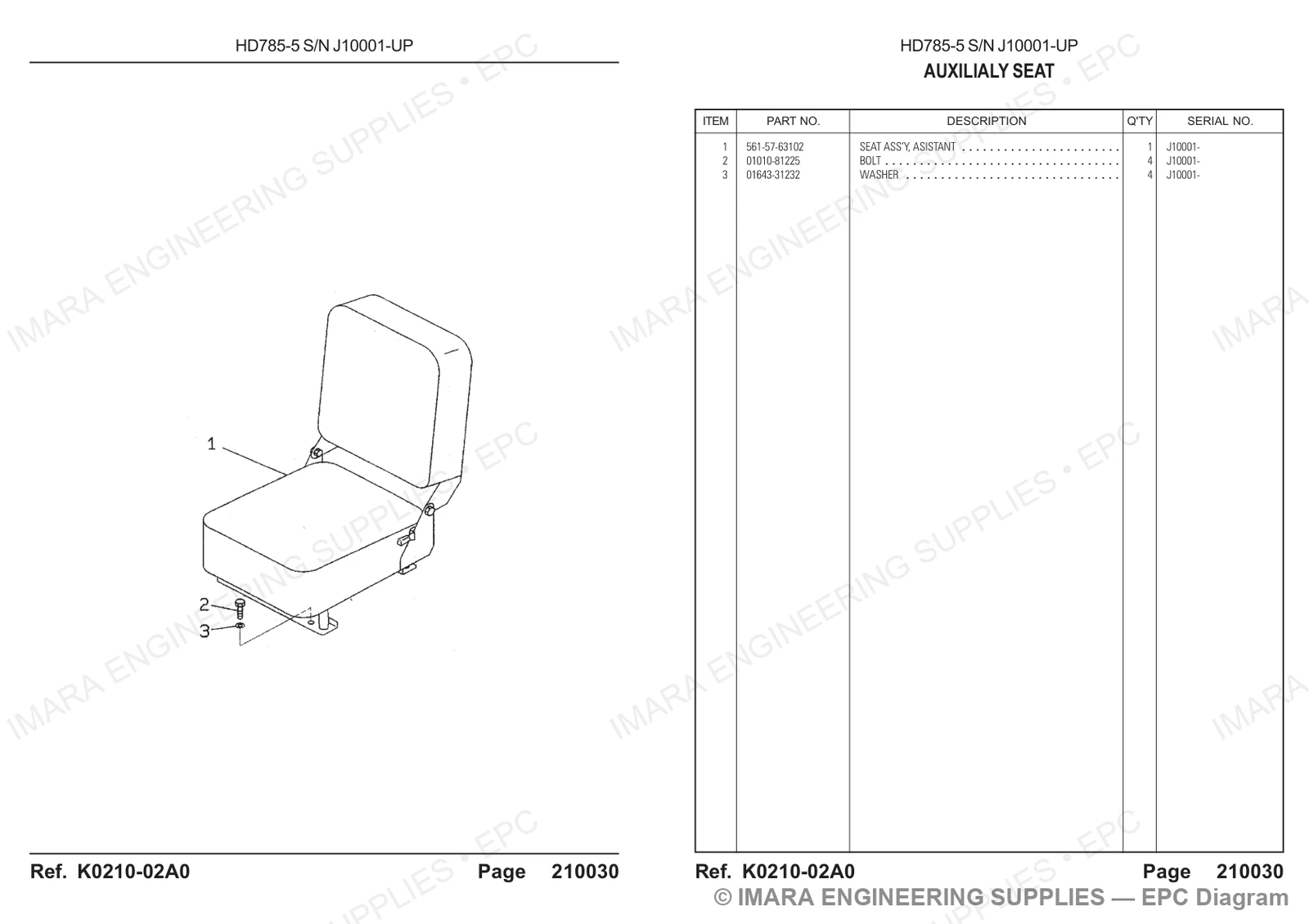 Komatsu HD785-5 Parts Diagram