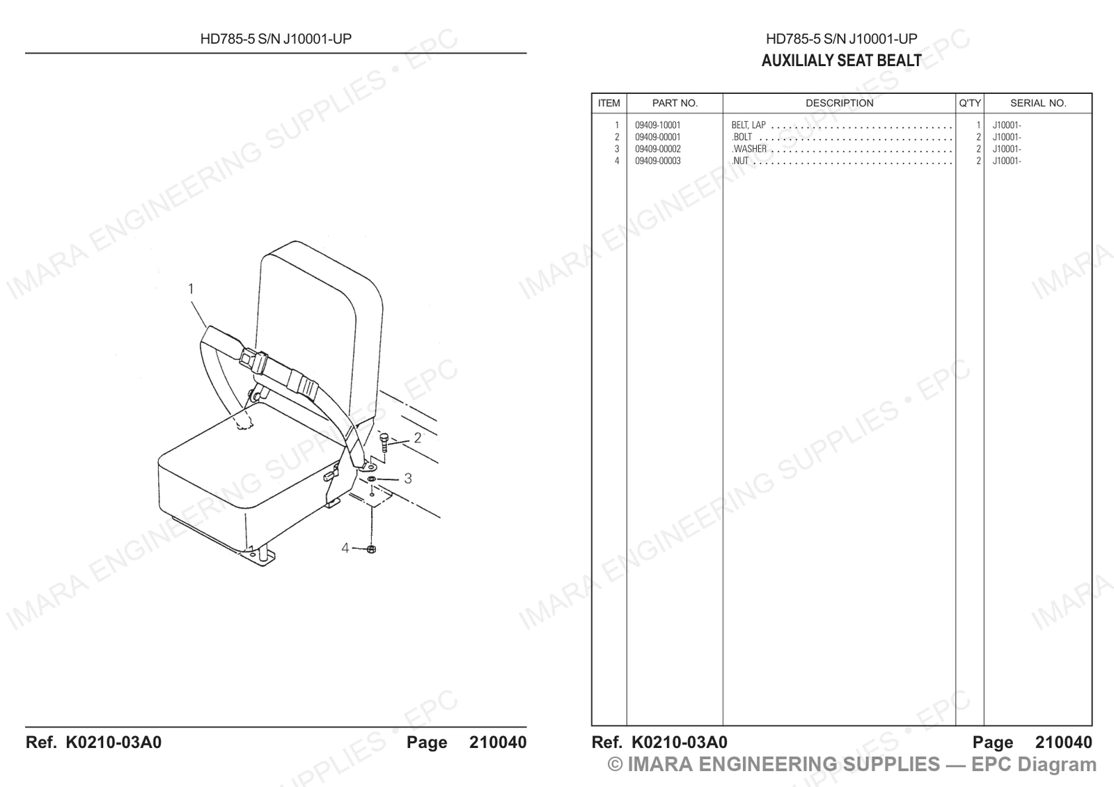 Komatsu HD785-5 Parts Diagram
