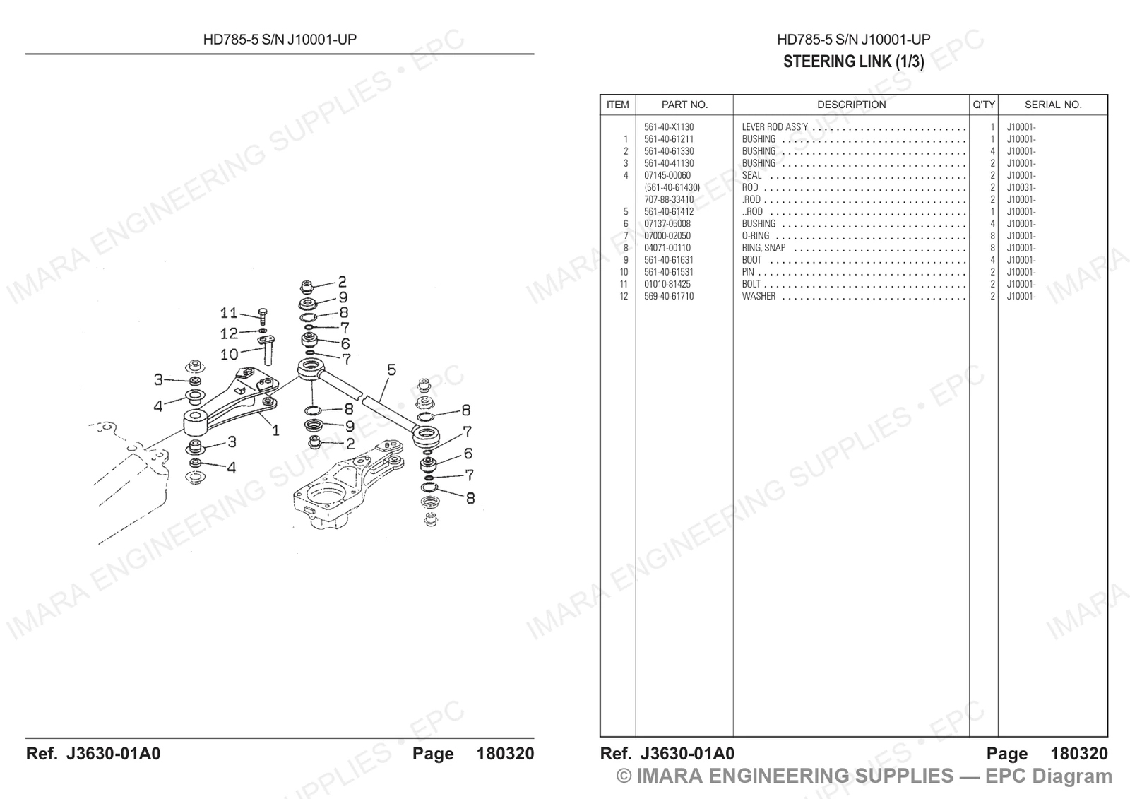 Komatsu HD785-5 Parts Diagram