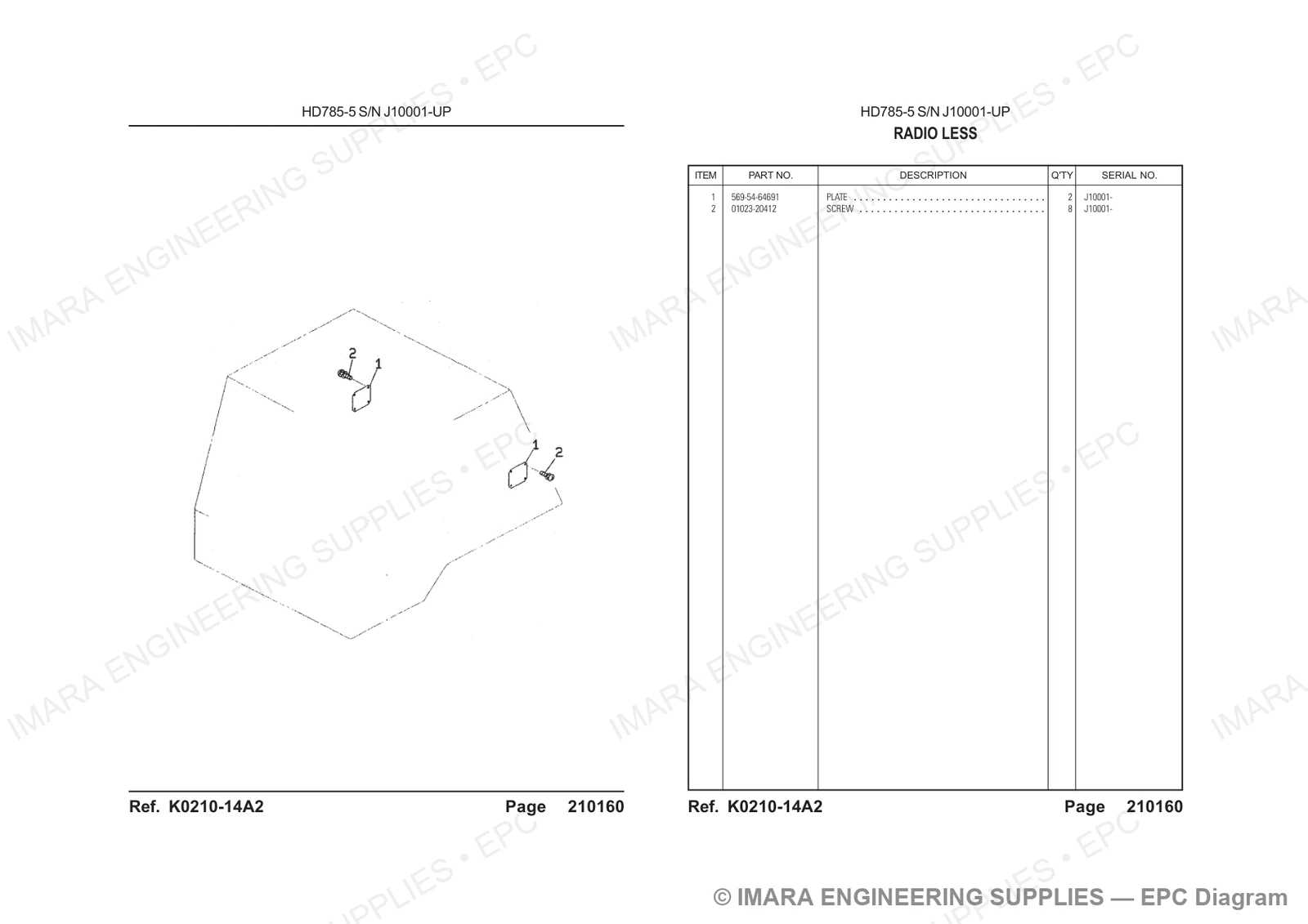 Komatsu HD785-5 Parts Diagram