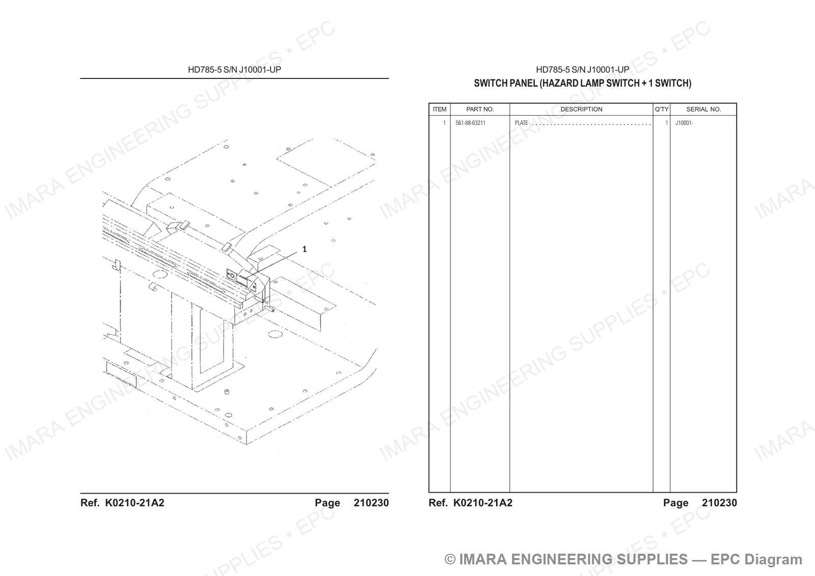Komatsu HD785-5 Parts Diagram