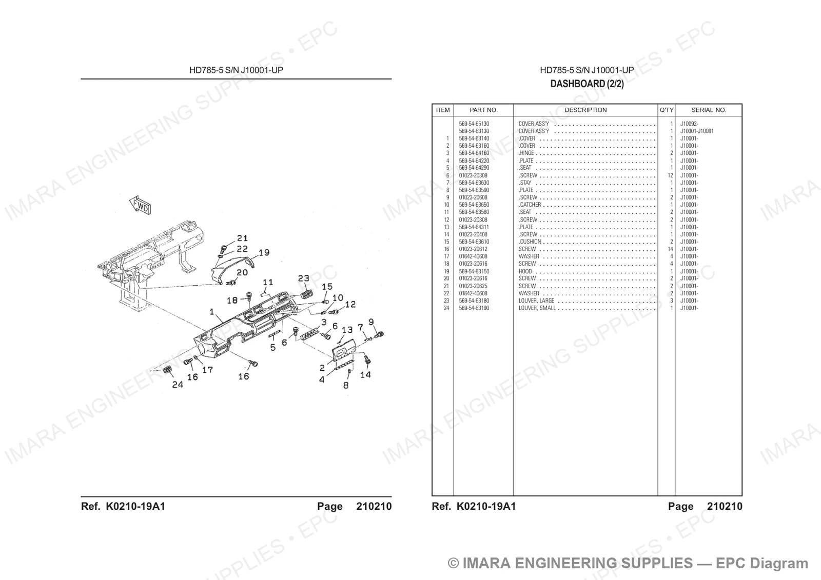 Komatsu HD785-5 Parts Diagram