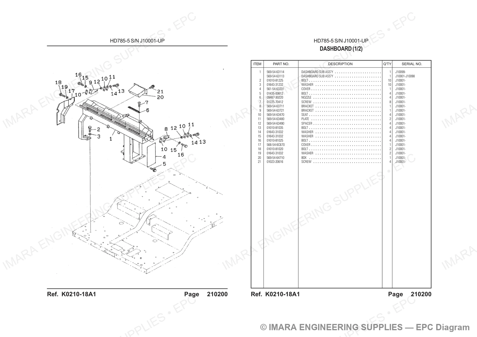 Komatsu HD785-5 Parts Diagram