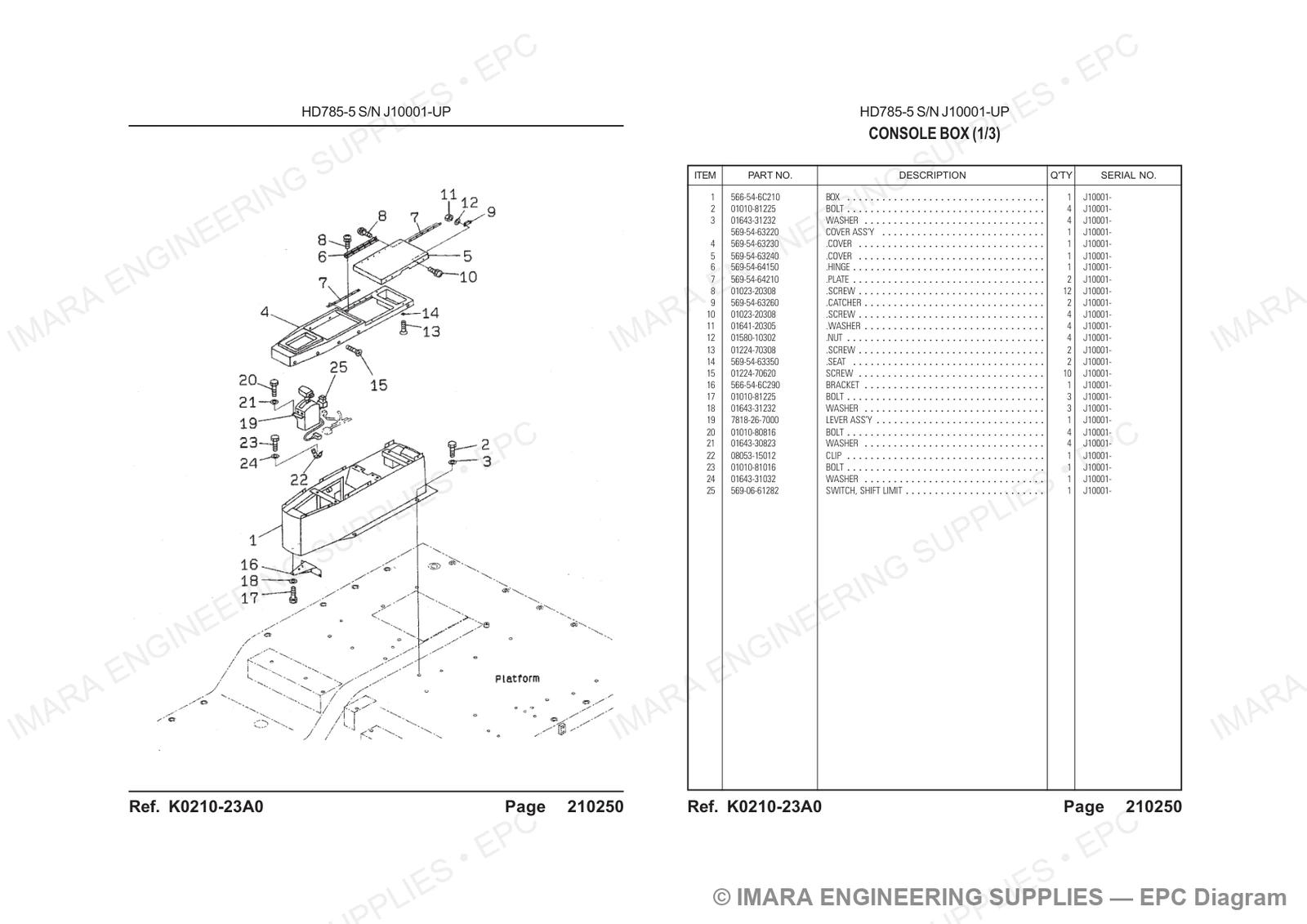 Komatsu HD785-5 Parts Diagram