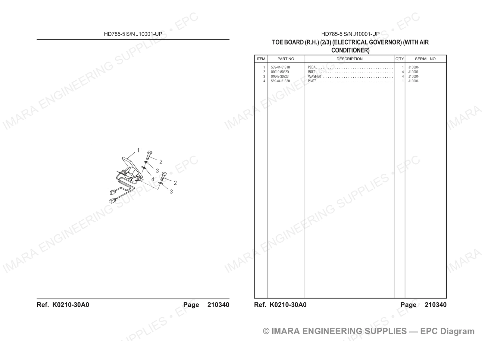 Komatsu HD785-5 Parts Diagram