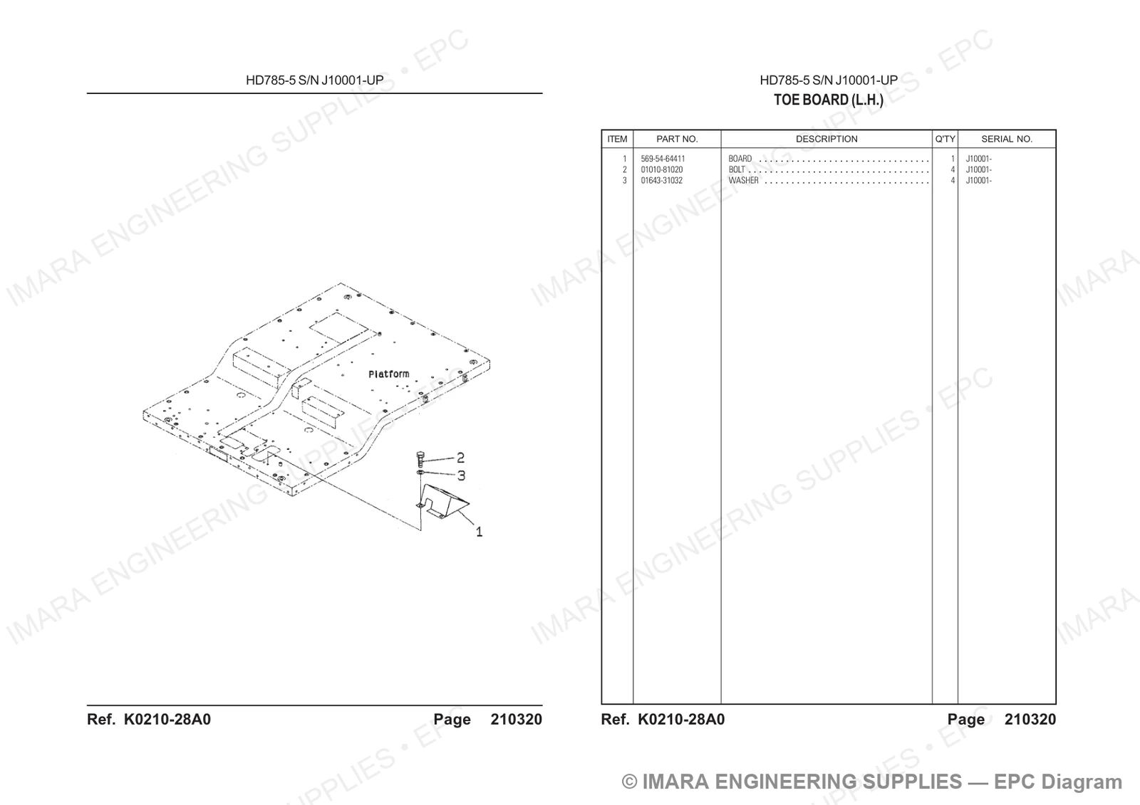 Komatsu HD785-5 Parts Diagram
