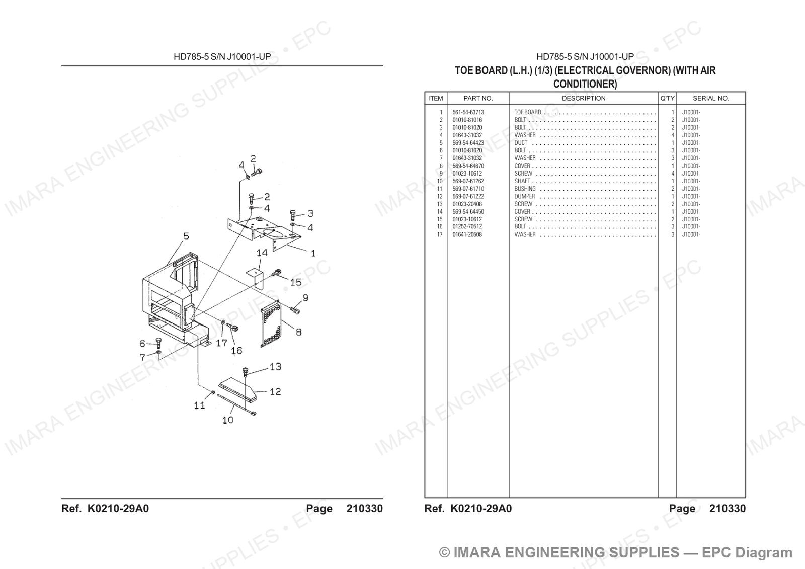 Komatsu HD785-5 Parts Diagram