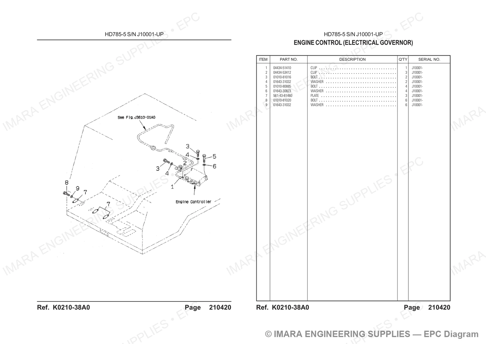 Komatsu HD785-5 Parts Diagram