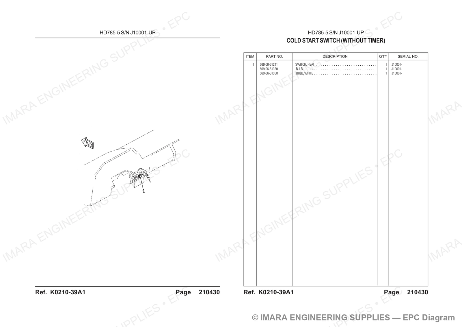 Komatsu HD785-5 Parts Diagram