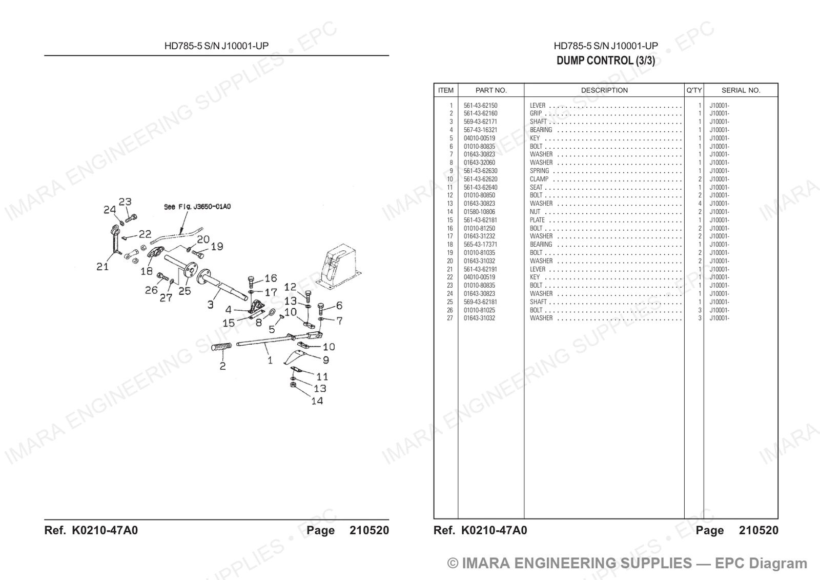 Komatsu HD785-5 Parts Diagram
