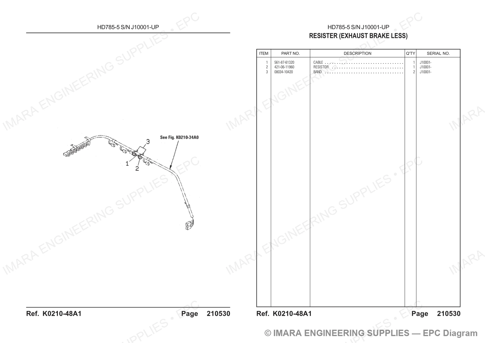 Komatsu HD785-5 Parts Diagram