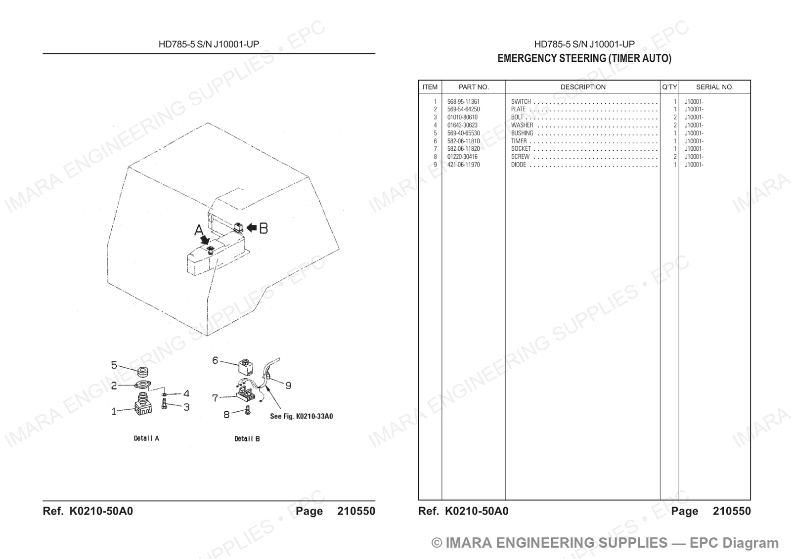 Komatsu HD785-5 Parts Diagram