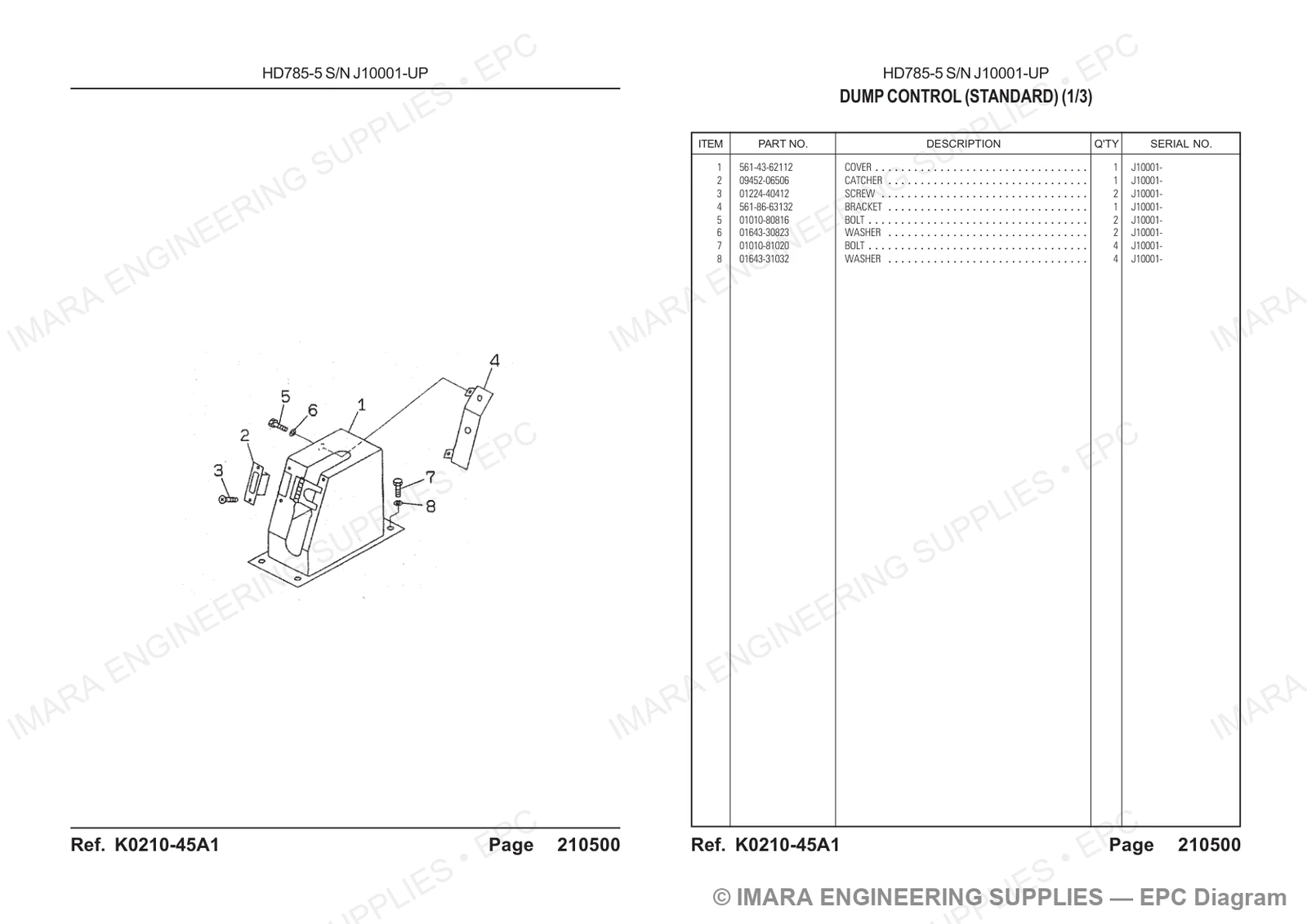 Komatsu HD785-5 Parts Diagram