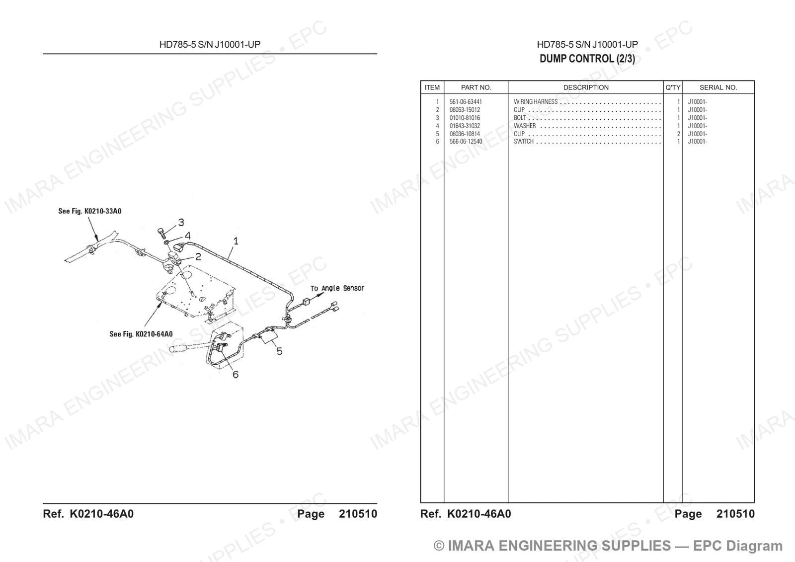 Komatsu HD785-5 Parts Diagram