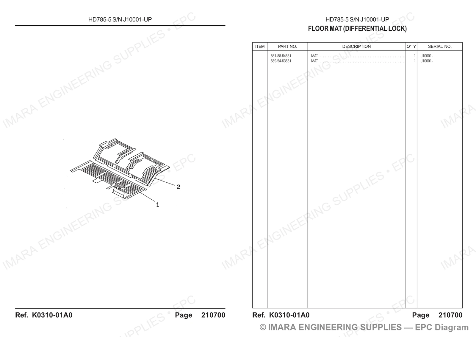 Komatsu HD785-5 Parts Diagram