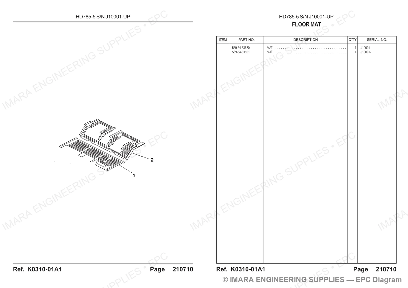 Komatsu HD785-5 Parts Diagram