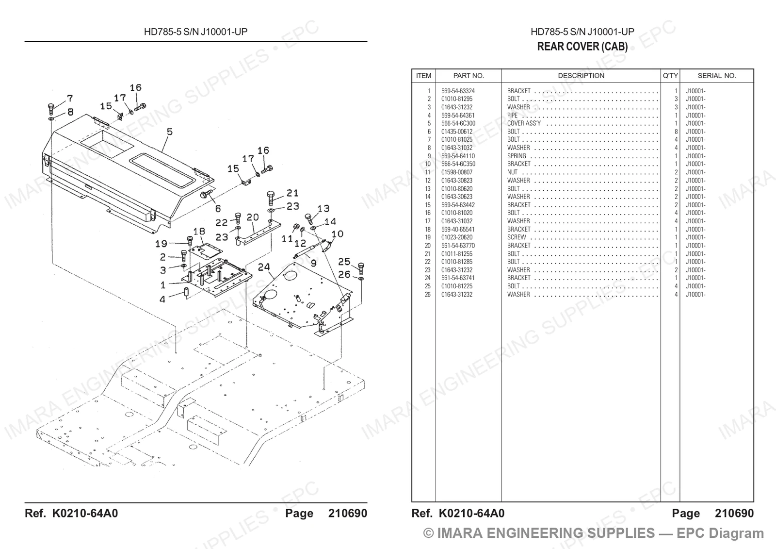 Komatsu HD785-5 Parts Diagram