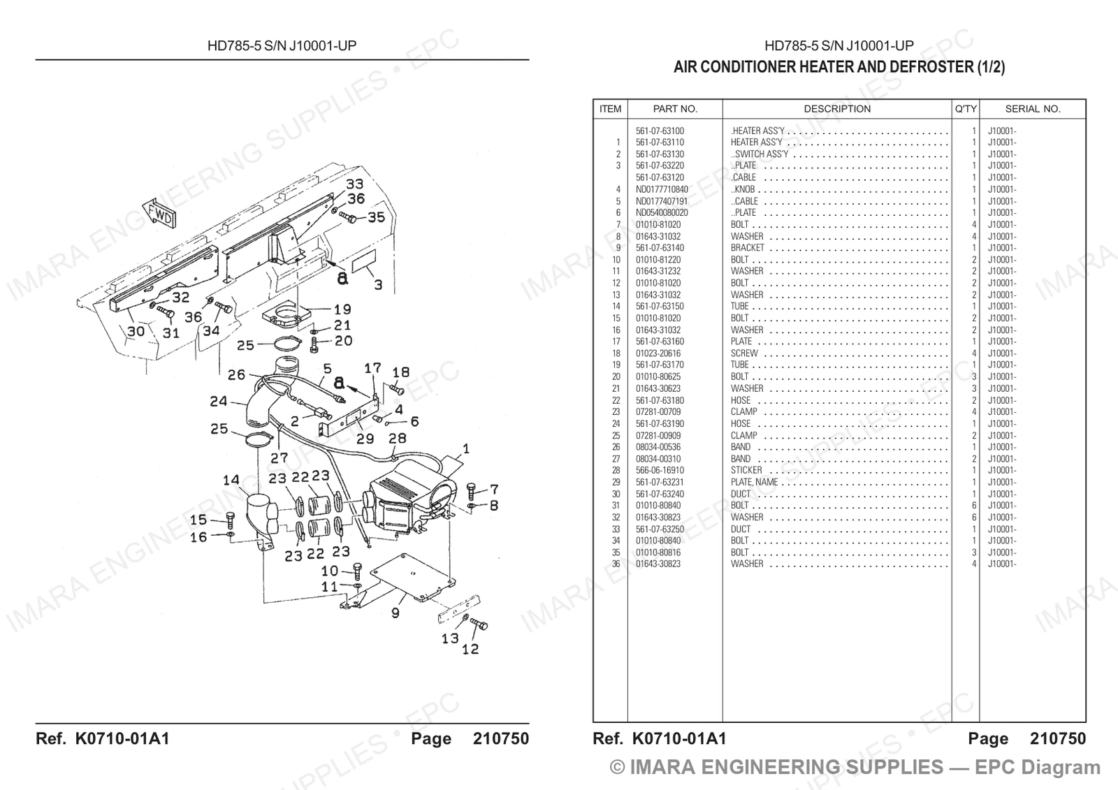 Komatsu HD785-5 Parts Diagram