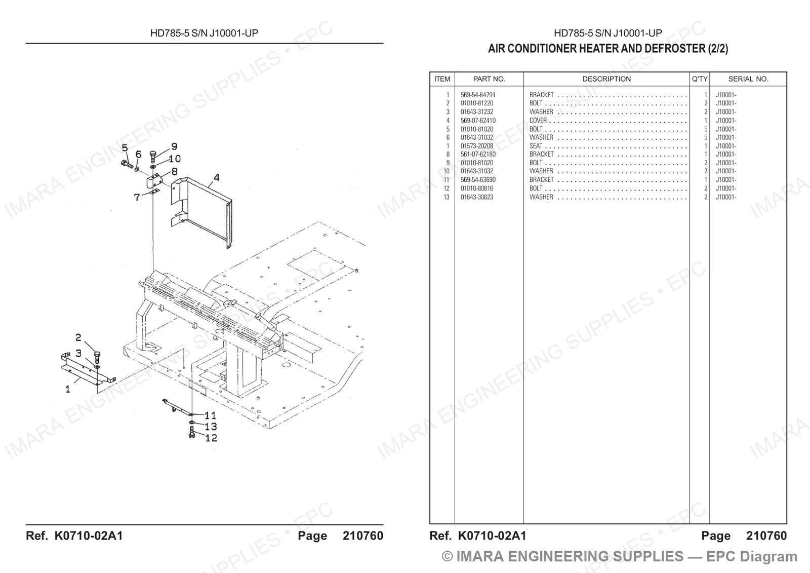 Komatsu HD785-5 Parts Diagram