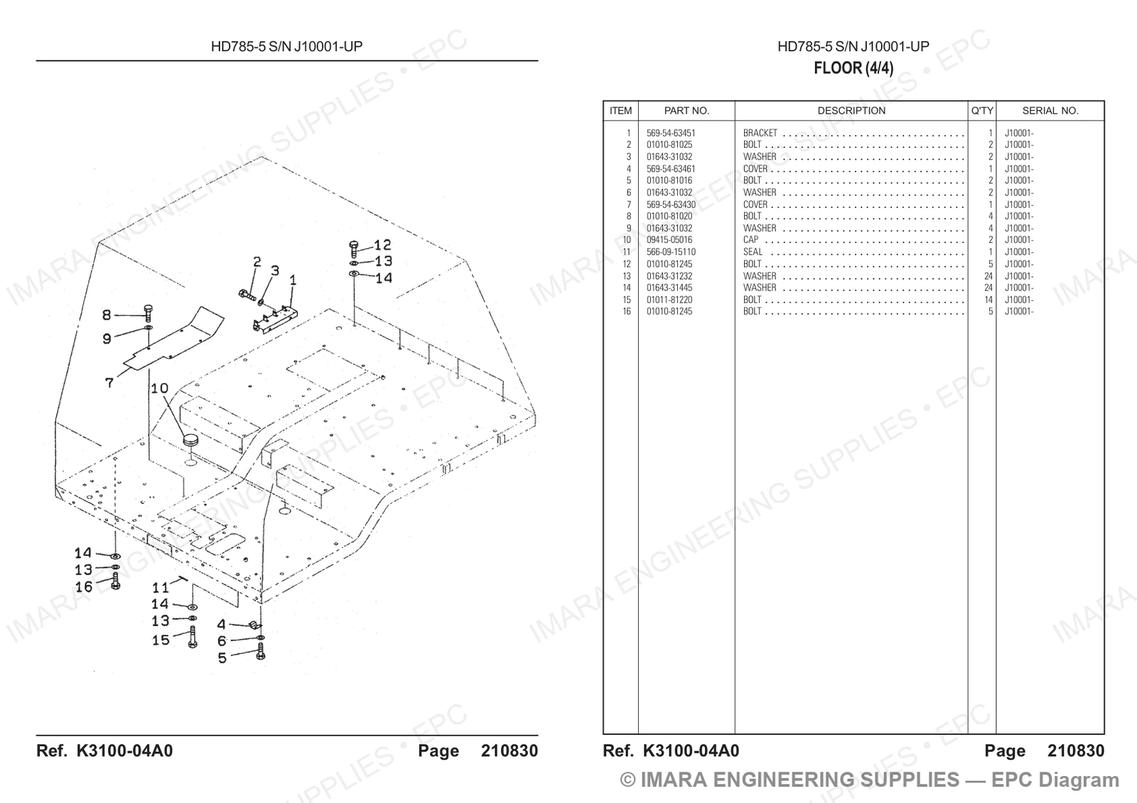 Komatsu HD785-5 Parts Diagram