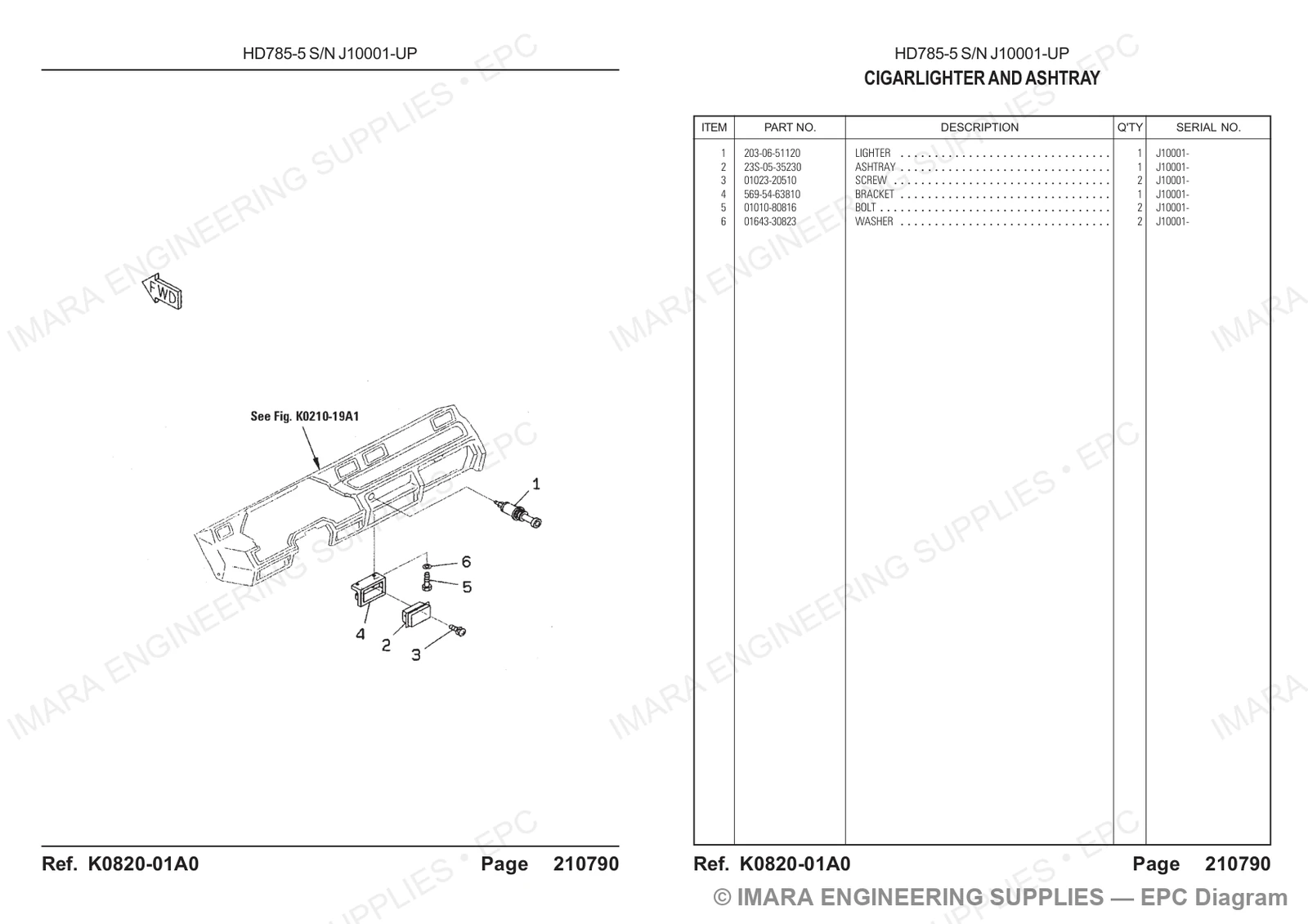 Komatsu HD785-5 Parts Diagram