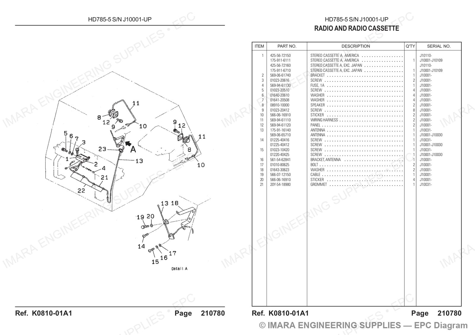 Komatsu HD785-5 Parts Diagram