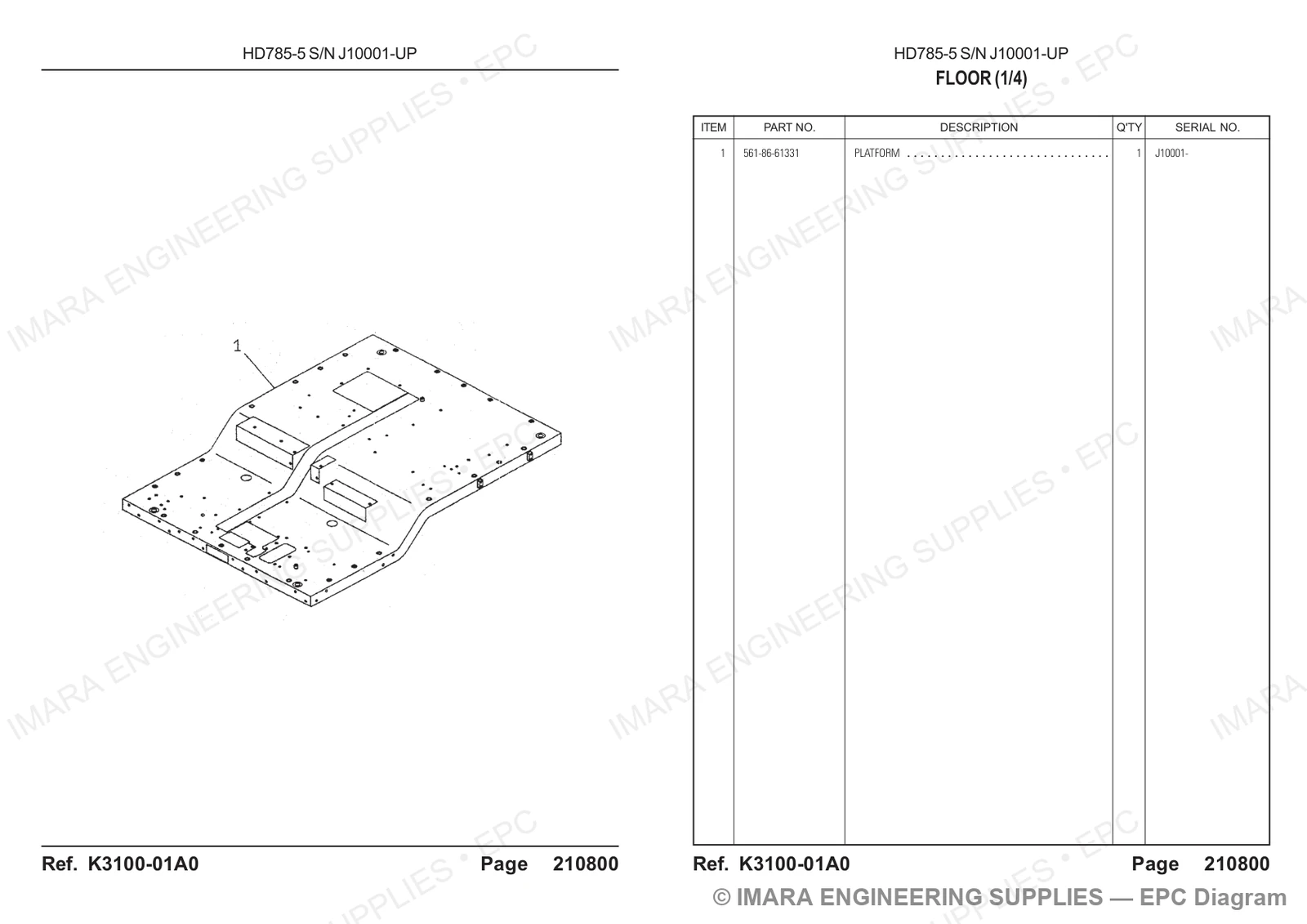 Komatsu HD785-5 Parts Diagram