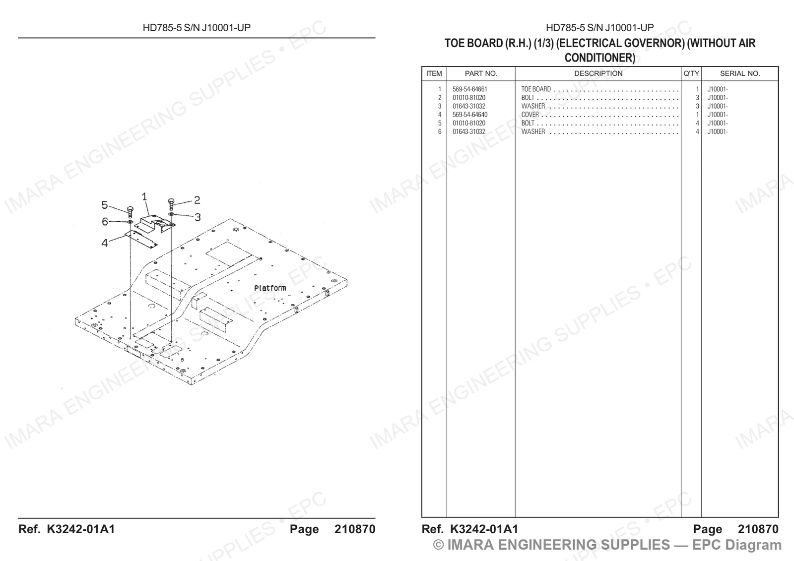 Komatsu HD785-5 Parts Diagram