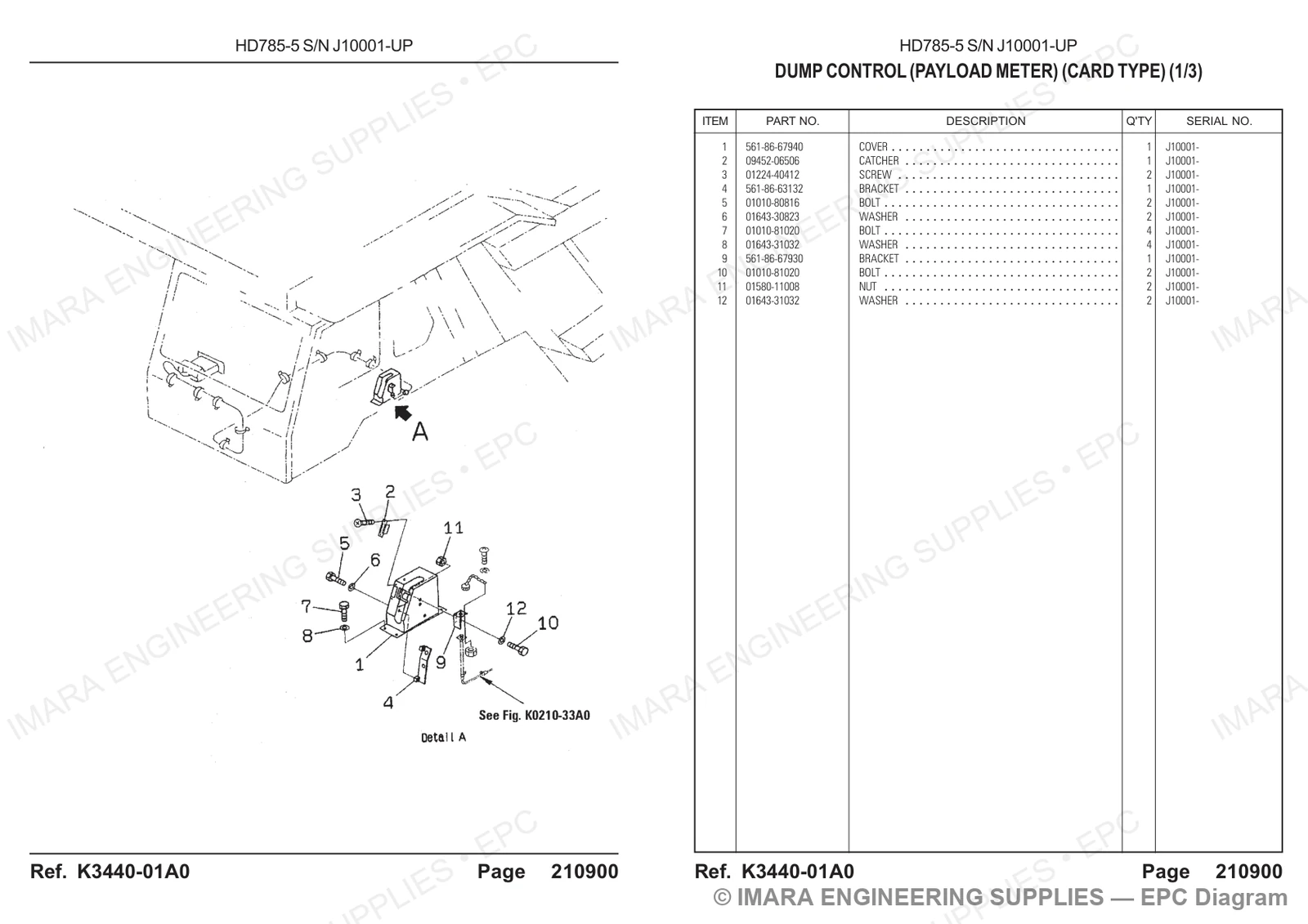 Komatsu HD785-5 Parts Diagram