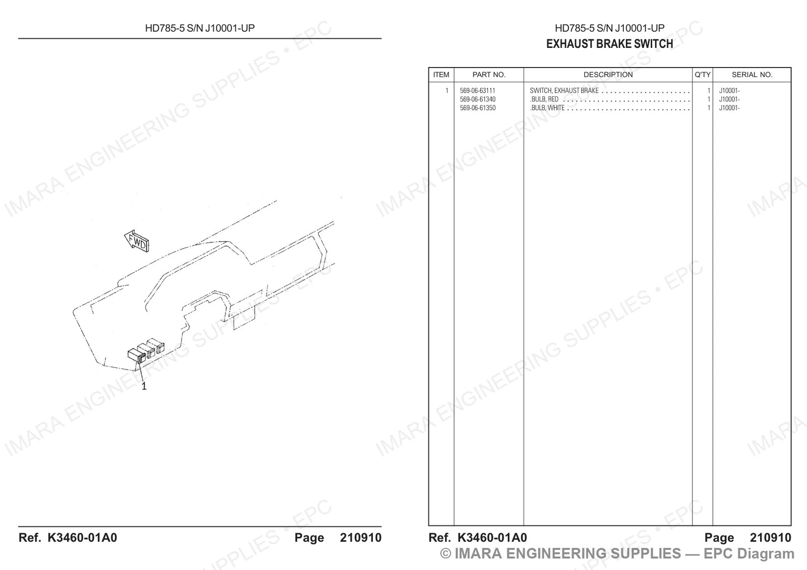 Komatsu HD785-5 Parts Diagram