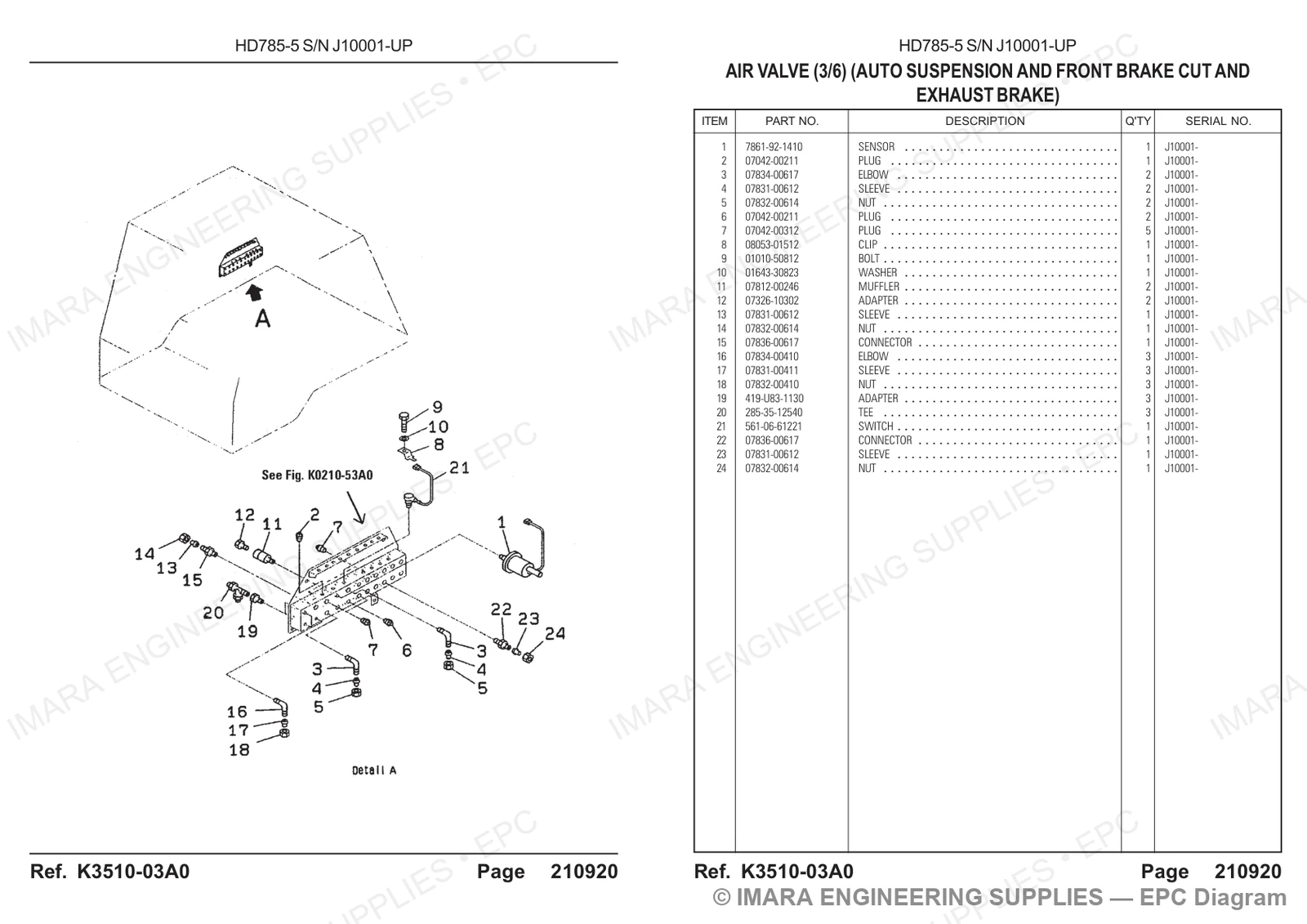 Komatsu HD785-5 Parts Diagram
