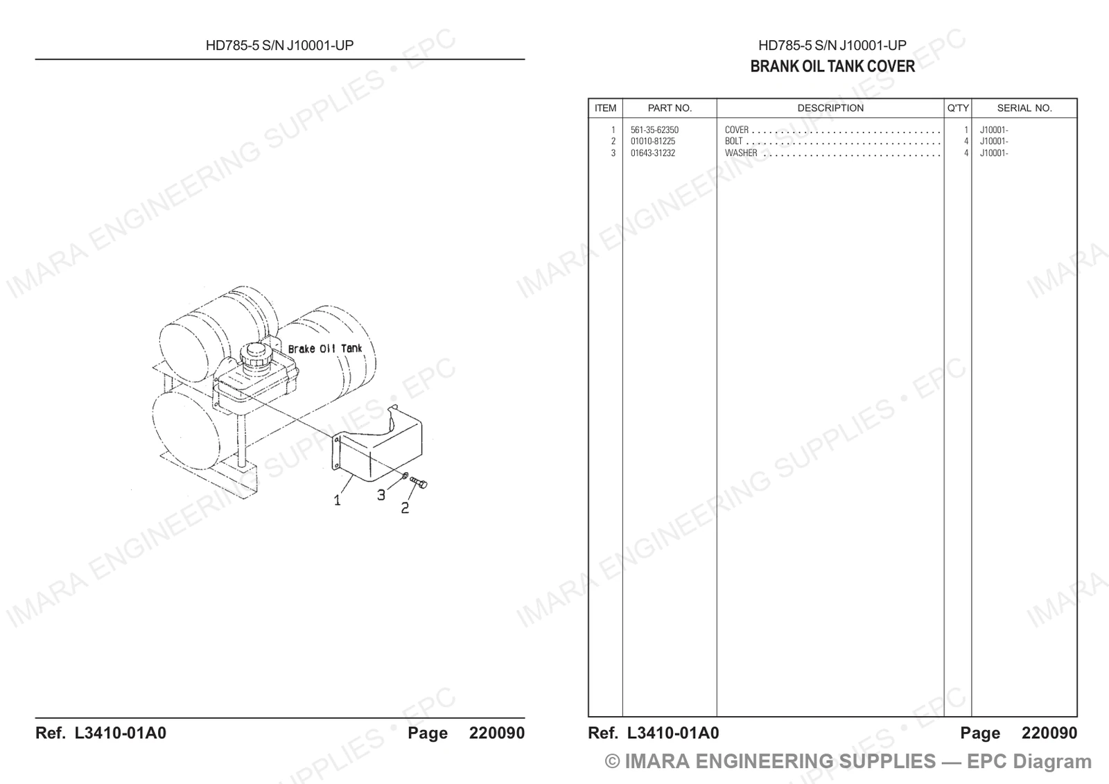 Komatsu HD785-5 Parts Diagram