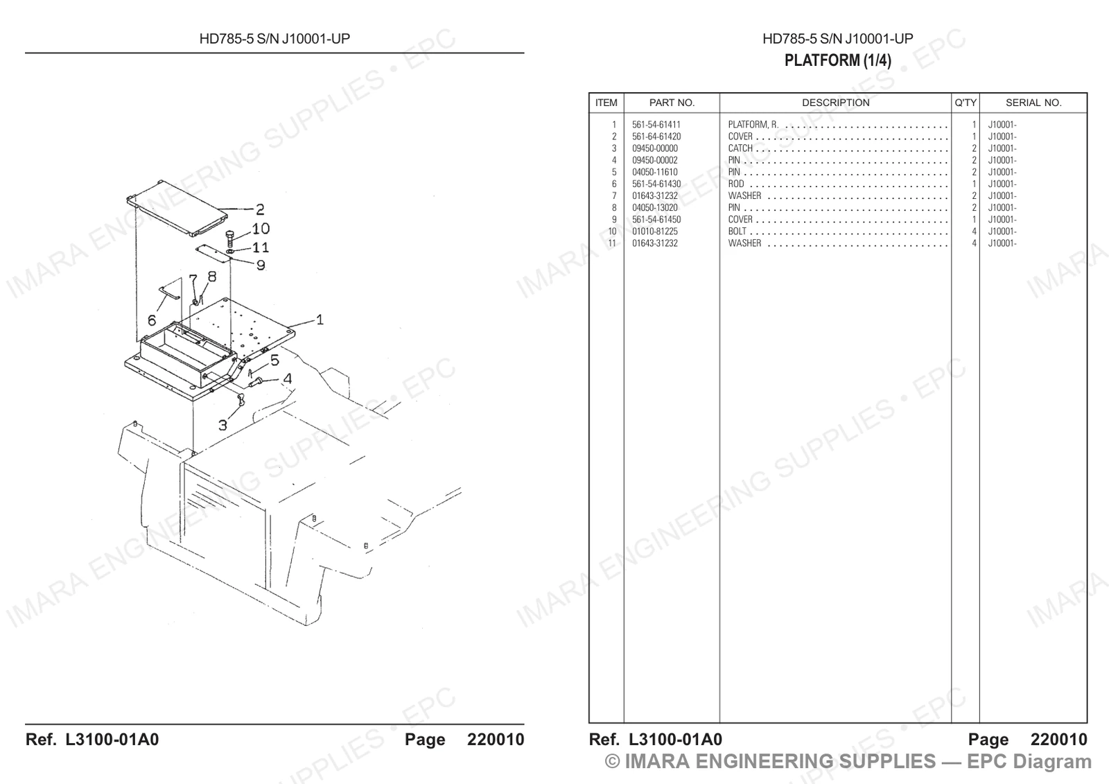 Komatsu HD785-5 Parts Diagram
