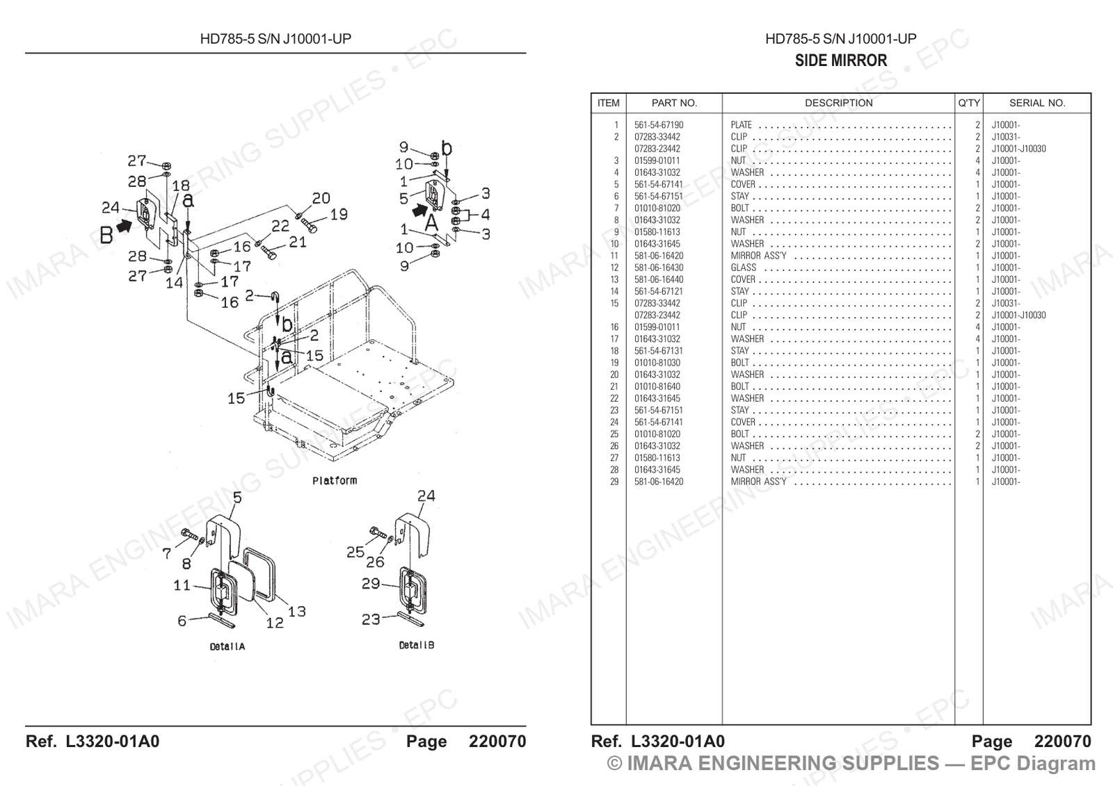 Komatsu HD785-5 Parts Diagram