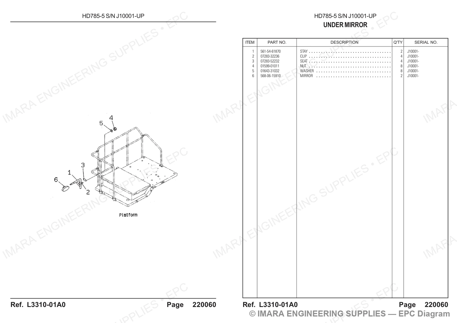 Komatsu HD785-5 Parts Diagram