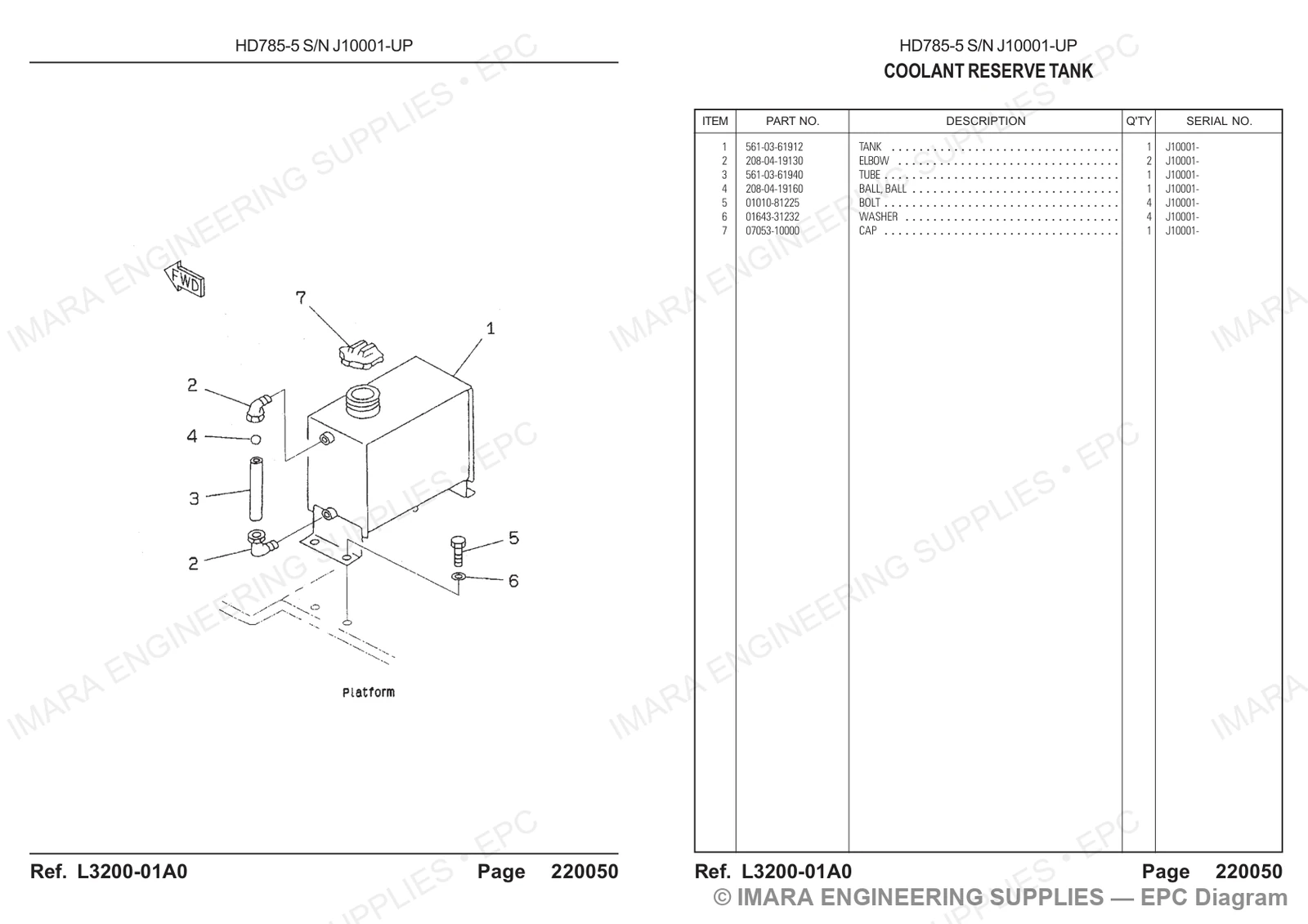 Komatsu HD785-5 Parts Diagram