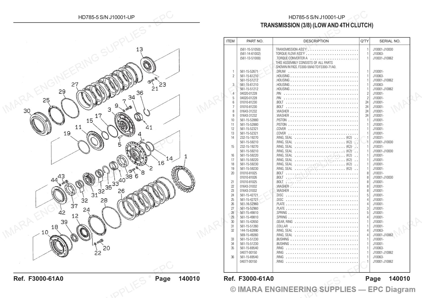 Komatsu HD785-5 Parts Diagram
