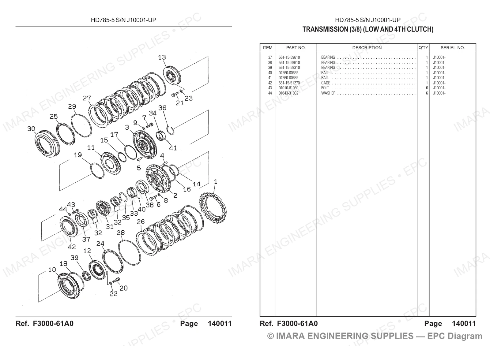 Komatsu HD785-5 Parts Diagram