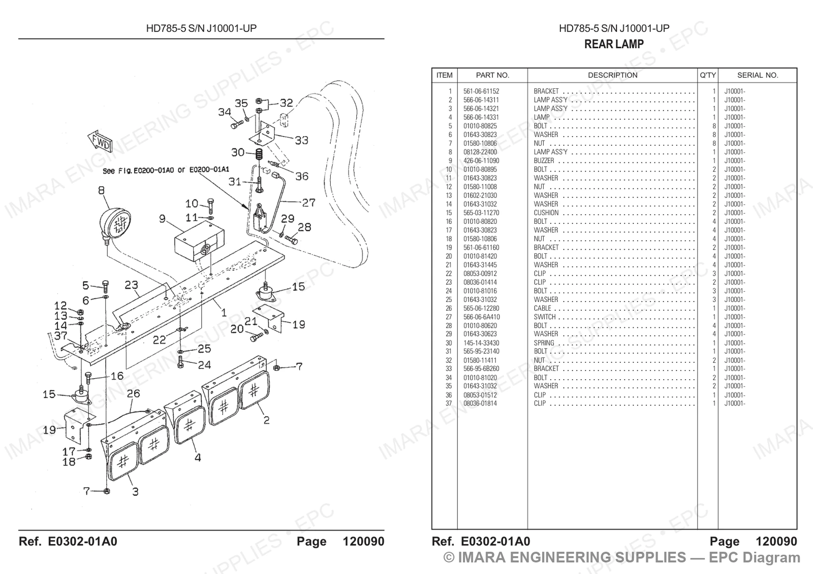 Komatsu HD785-5 Parts Diagram