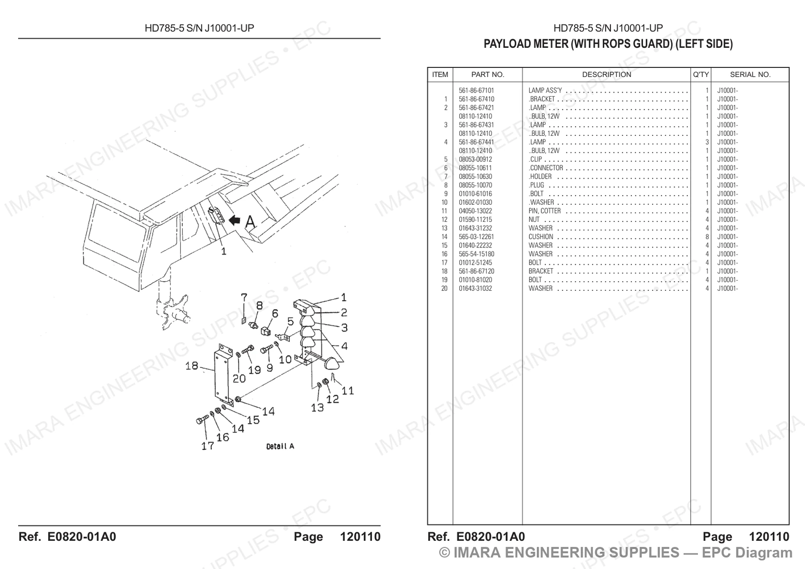 Komatsu HD785-5 Parts Diagram