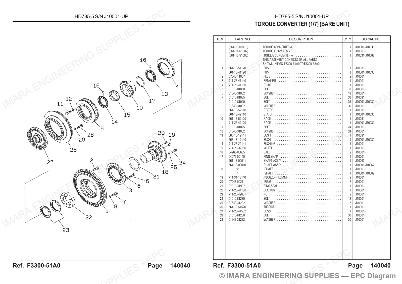 Komatsu HD785-5 Parts Diagram